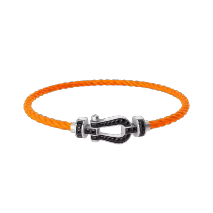 FORCE 10 BRACELET 18K WHITE GOLD AND BLACK DIAMONDS MEDIUM MODEL