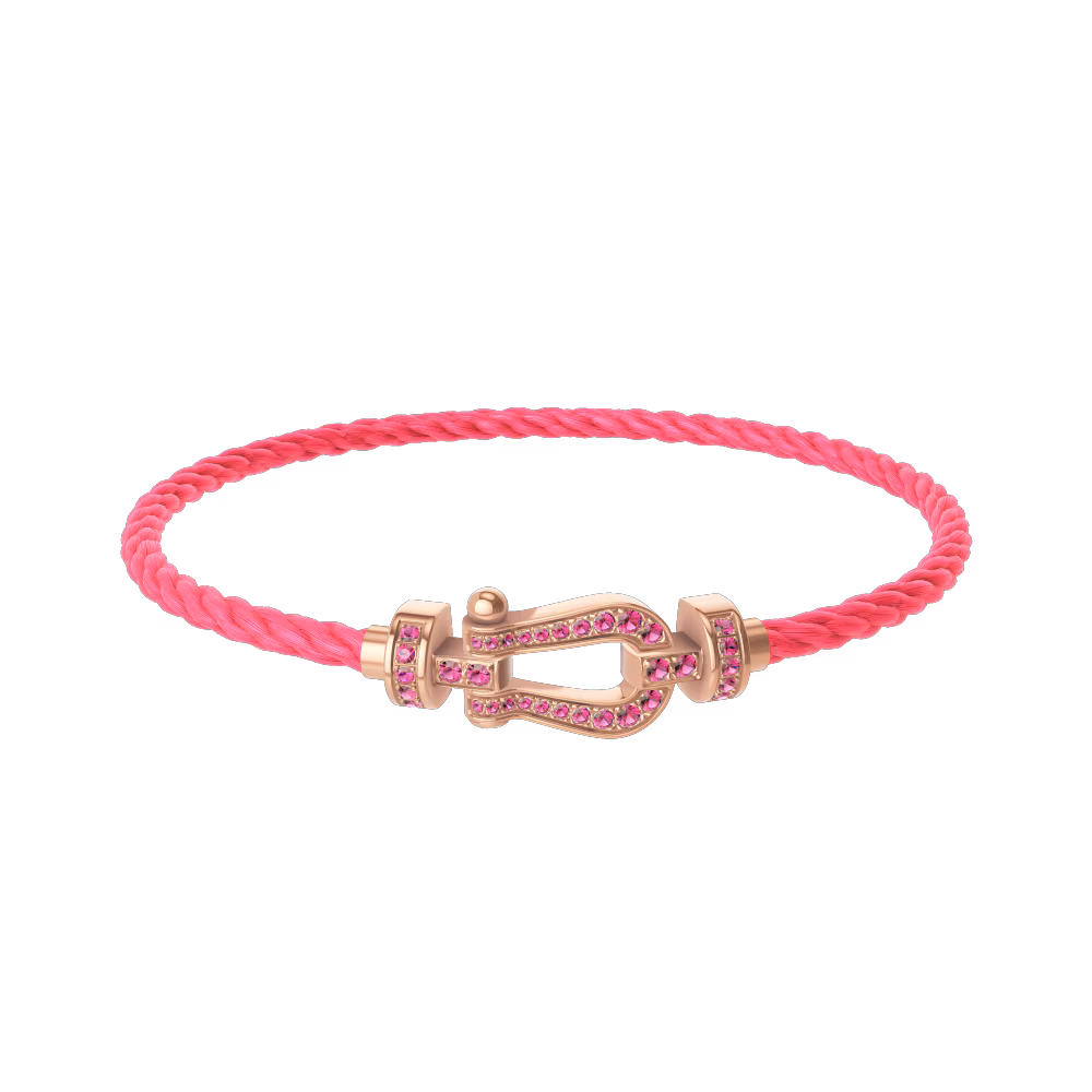 FORCE 10 BRACELET 18K PINK GOLD AND PINK SAPPHIRES MEDIUM MODEL