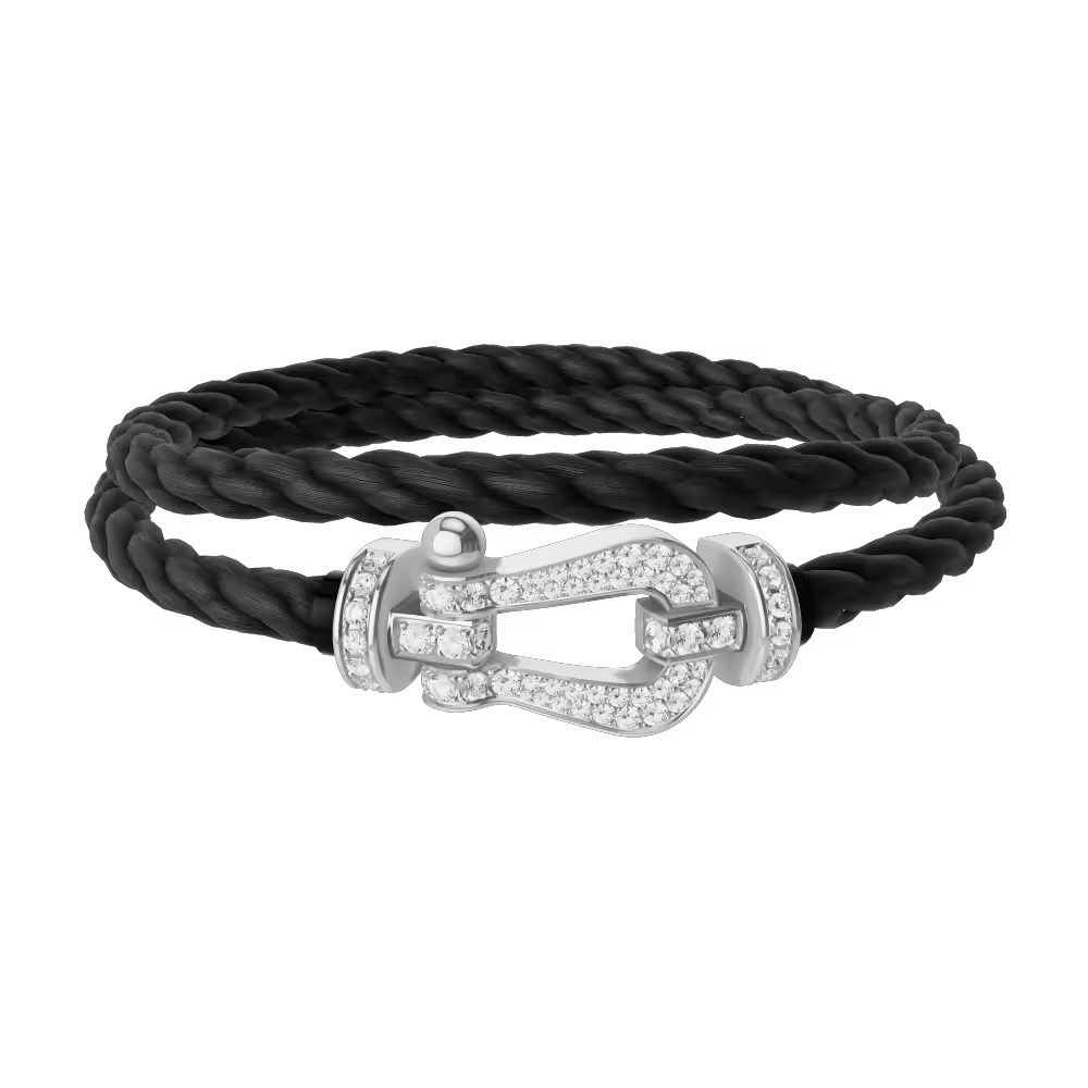 FORCE 10 BRACELET 18K WHITE GOLD AND DIAMONDS LARGE MODEL