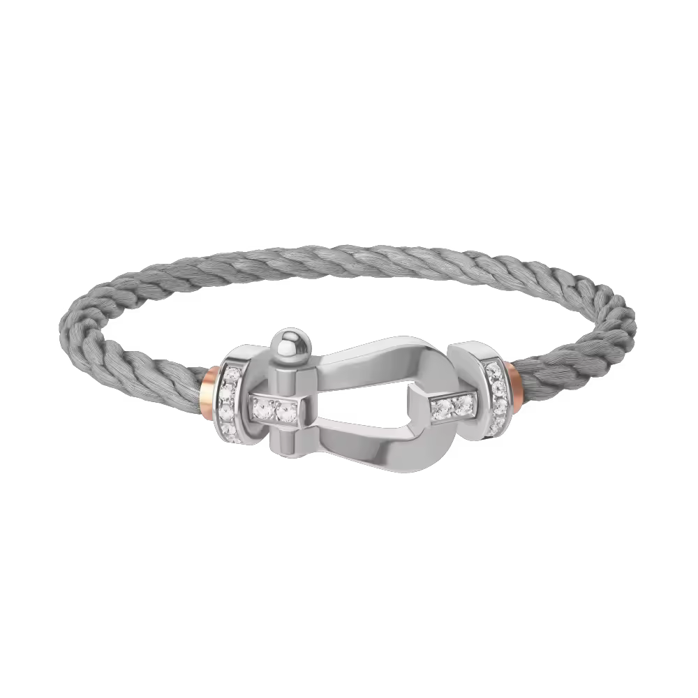FORCE 10 BRACELET 18K WHITE GOLD AND DIAMONDS LARGE MODEL
