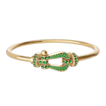 FORCE 10 BRACELET 18K YELLOW GOLD AND EMERALDS LARGE MODEL