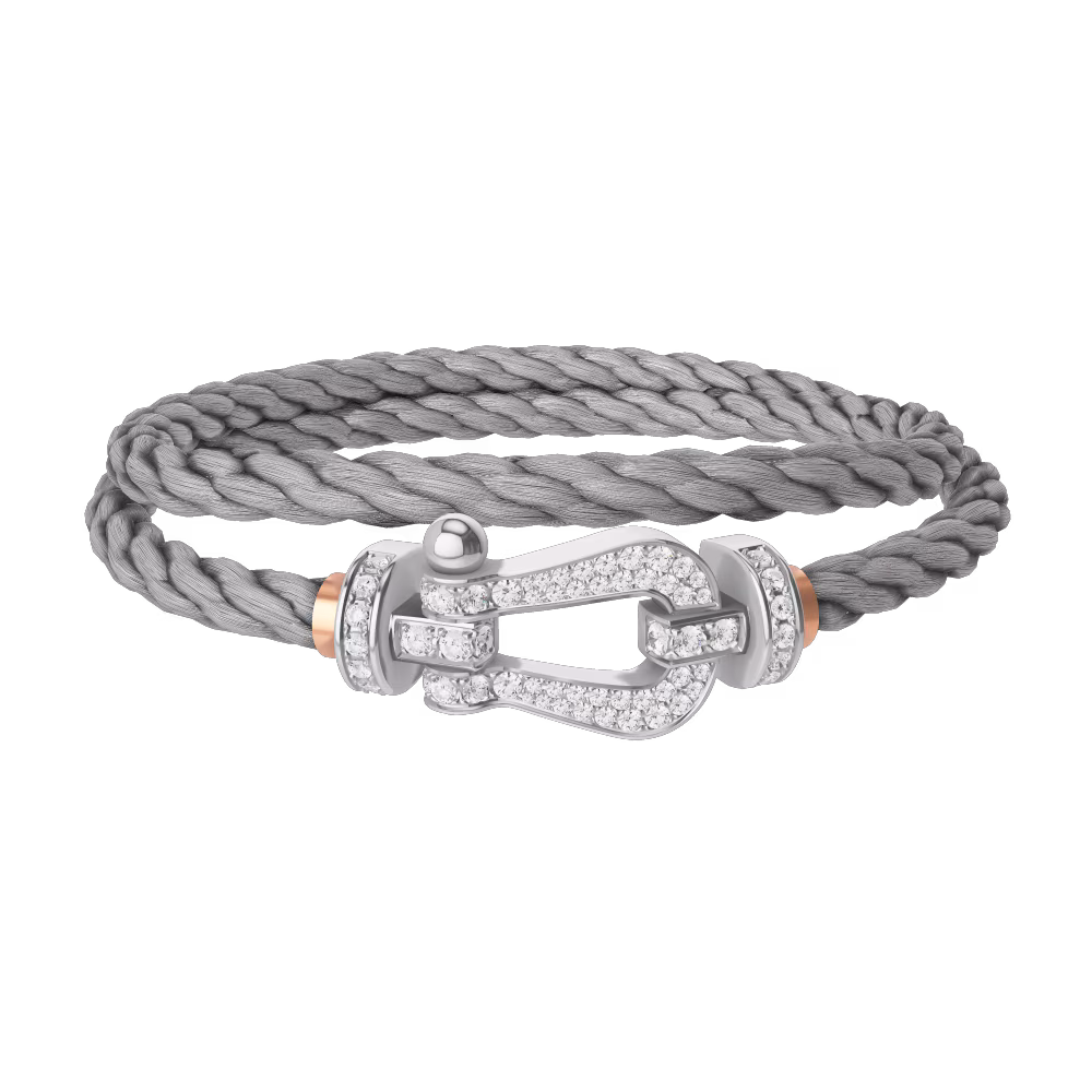 FORCE 10 BRACELET 18K WHITE GOLD AND DIAMONDS LARGE MODEL