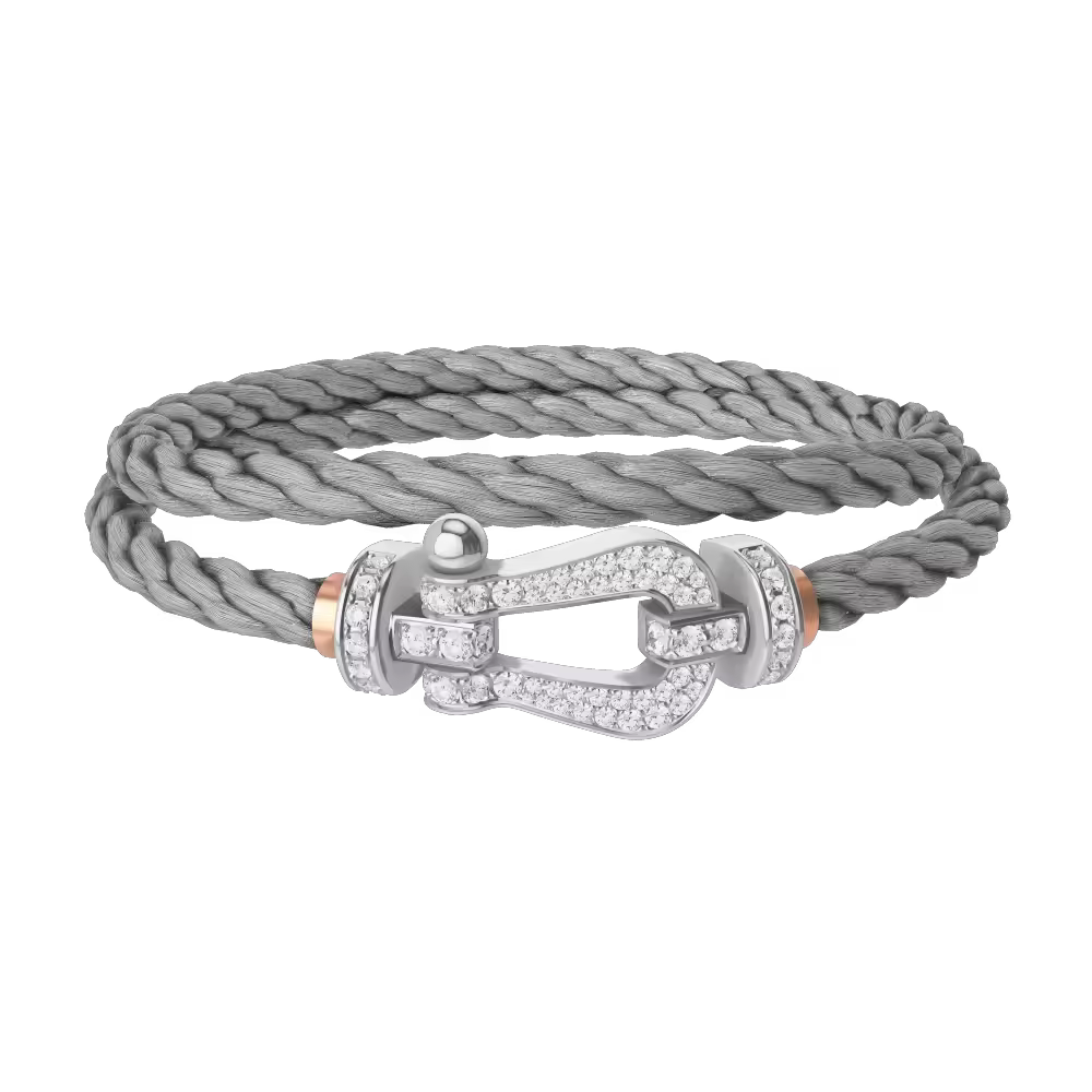 FORCE 10 BRACELET 18K WHITE GOLD AND DIAMONDS LARGE MODEL