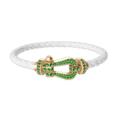 FORCE 10 BRACELET 18K YELLOW GOLD AND EMERALDS LARGE MODEL