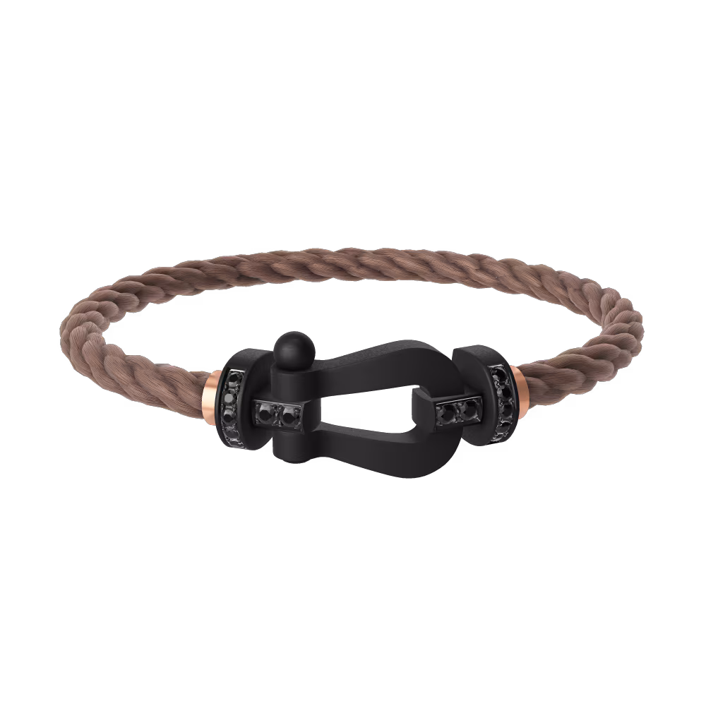 FORCE 10 BRACELET BLACK TITANIUM AND BLACK DIAMONDS LARGE MODEL