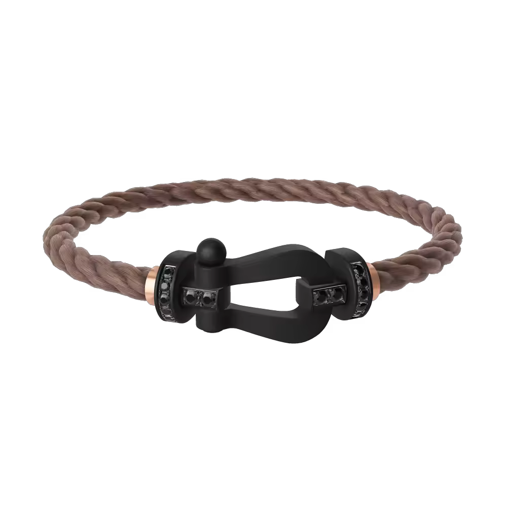 FORCE 10 BRACELET BLACK TITANIUM AND BLACK DIAMONDS LARGE MODEL