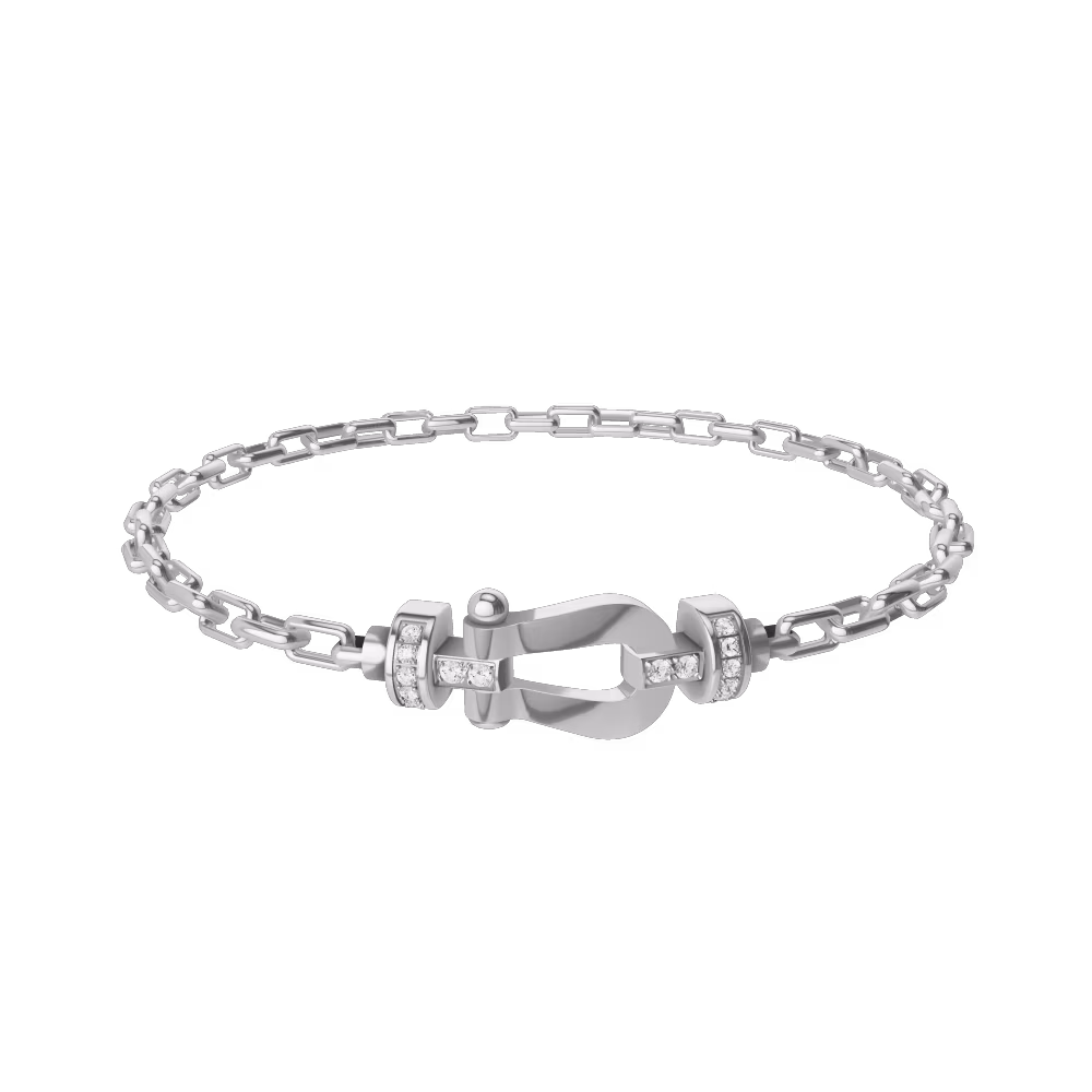 FORCE 10 BRACELET 18K WHITE GOLD AND DIAMONDS MEDIUM MODEL