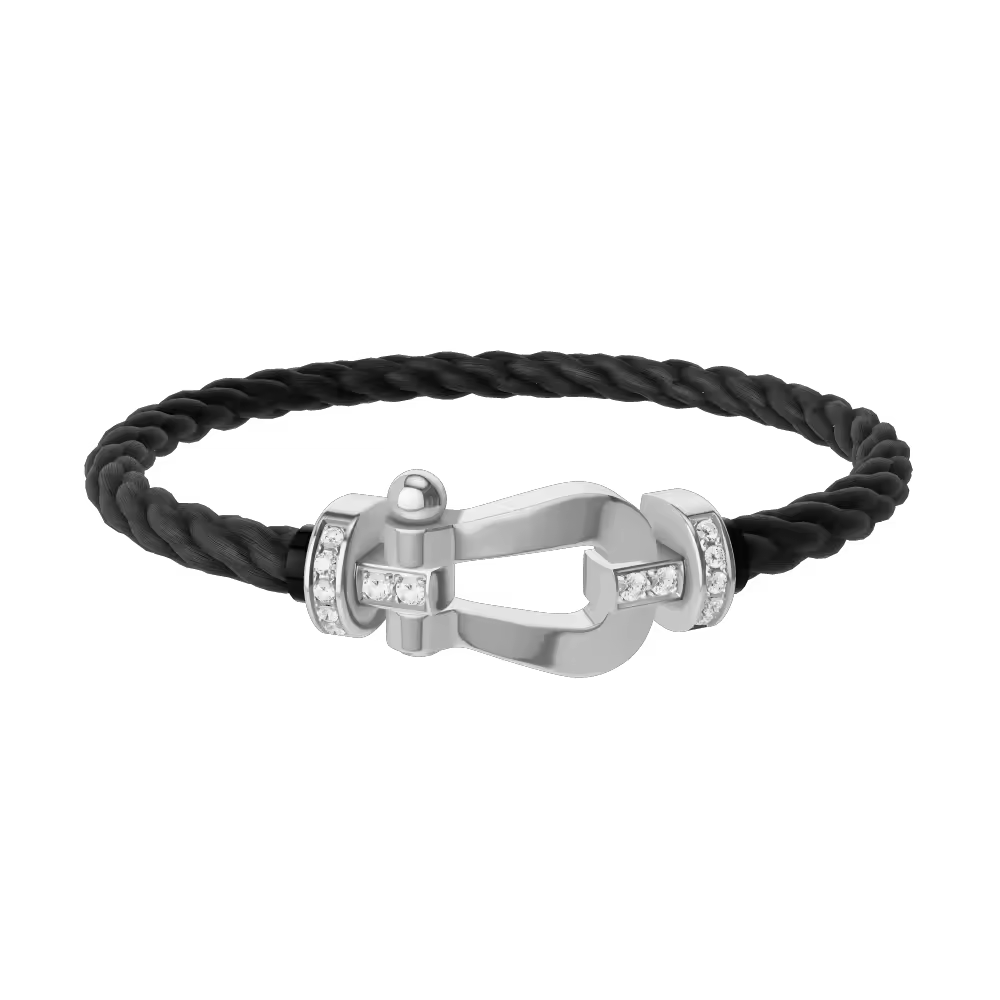 FORCE 10 BRACELET 18K WHITE GOLD AND DIAMONDS LARGE MODEL