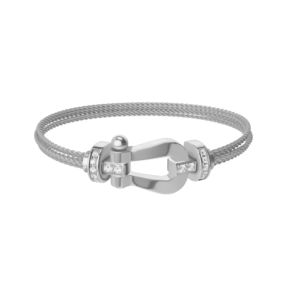 FORCE 10 BRACELET 18K WHITE GOLD AND DIAMONDS LARGE MODEL