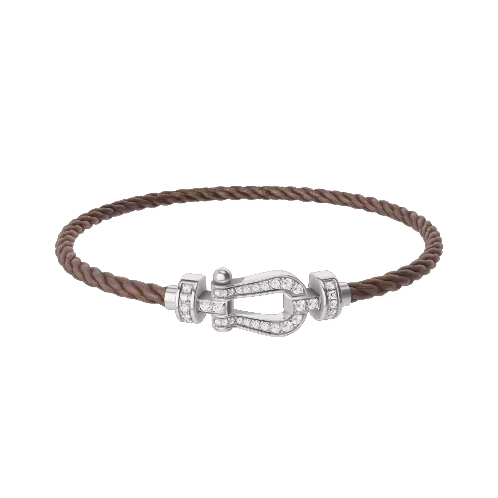 FORCE 10 BRACELET 18K WHITE GOLD AND DIAMONDS MEDIUM MODEL