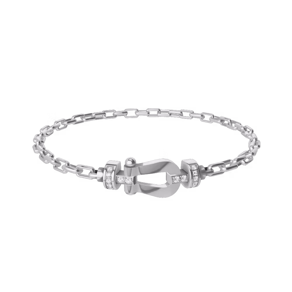 FORCE 10 BRACELET 18K WHITE GOLD AND DIAMONDS MEDIUM MODEL