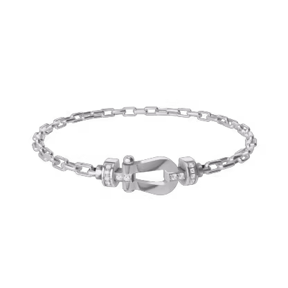 FORCE 10 BRACELET 18K WHITE GOLD AND DIAMONDS MEDIUM MODEL