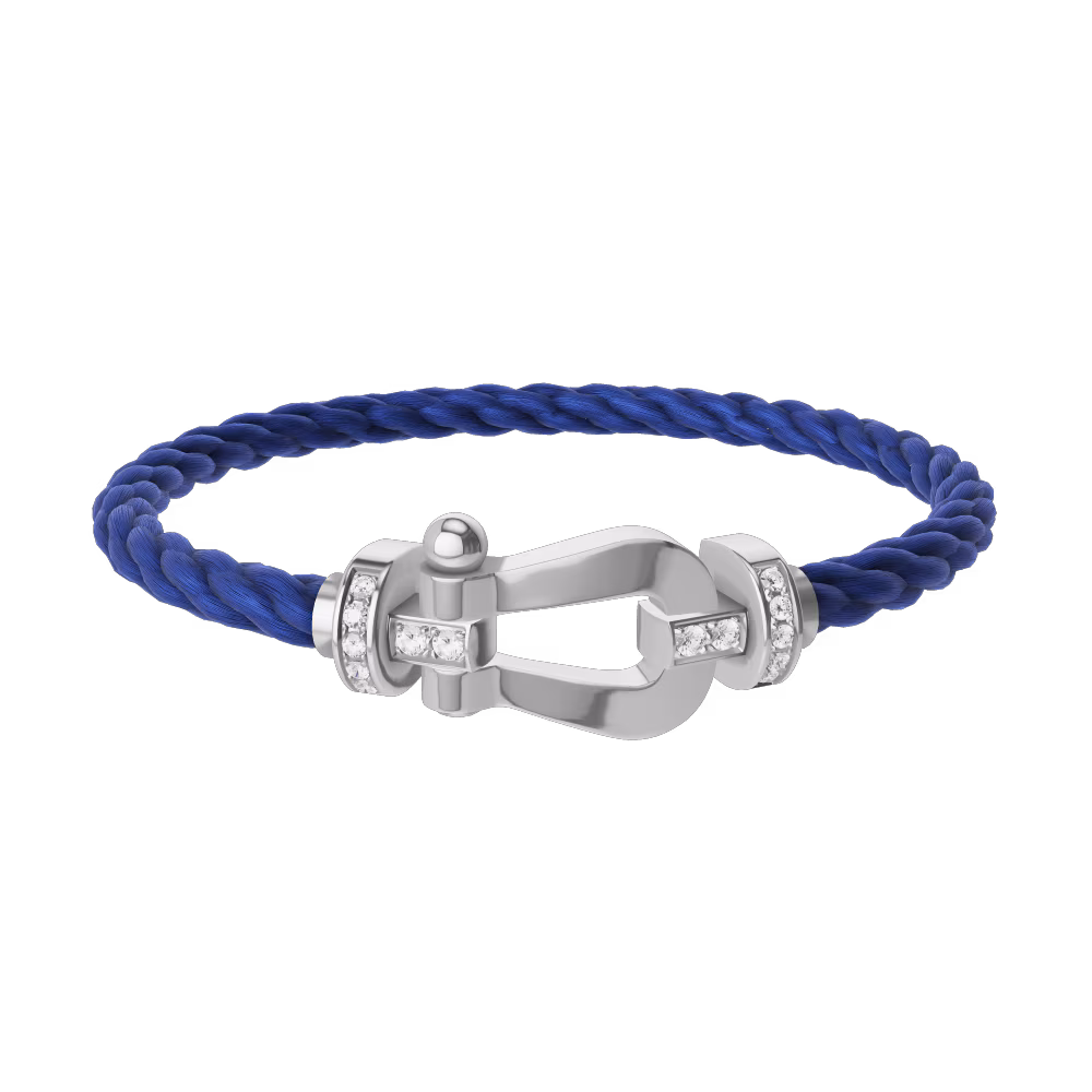 FORCE 10 BRACELET 18K WHITE GOLD AND DIAMONDS LARGE MODEL
