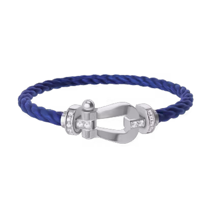 FORCE 10 BRACELET 18K WHITE GOLD AND DIAMONDS LARGE MODEL