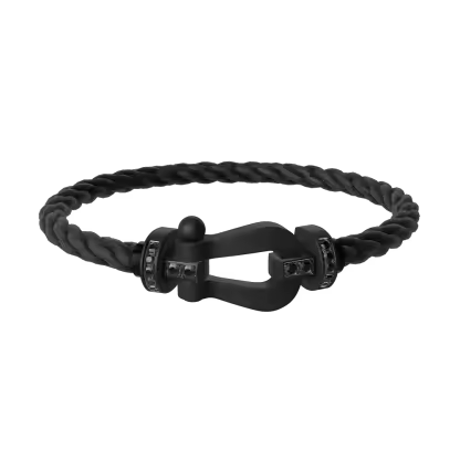 FORCE 10 BRACELET BLACK TITANIUM AND BLACK DIAMONDS LARGE MODEL