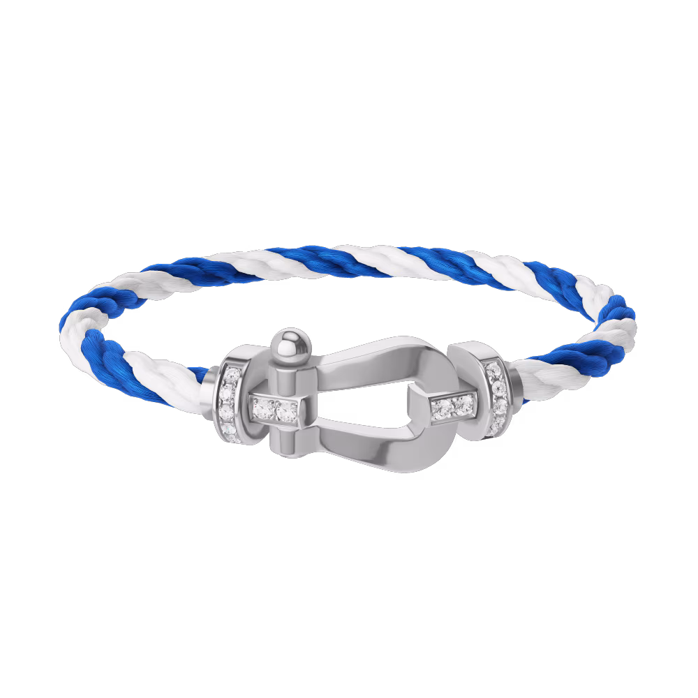 FORCE 10 BRACELET 18K WHITE GOLD AND DIAMONDS LARGE MODEL