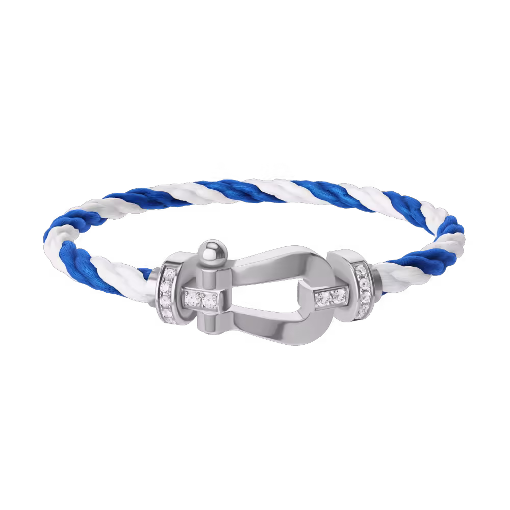 FORCE 10 BRACELET 18K WHITE GOLD AND DIAMONDS LARGE MODEL