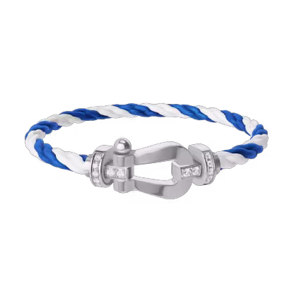 FORCE 10 BRACELET 18K WHITE GOLD AND DIAMONDS LARGE MODEL