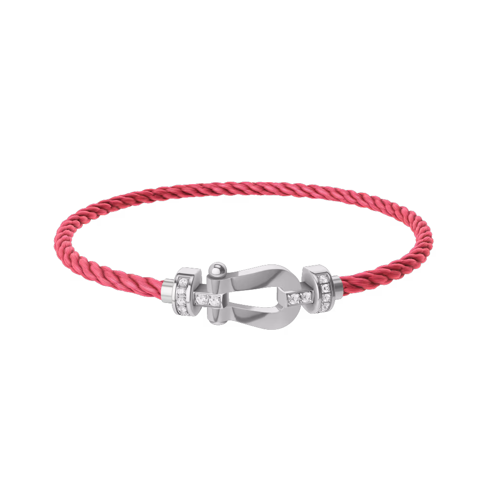 FORCE 10 BRACELET 18K WHITE GOLD AND DIAMONDS MEDIUM MODEL