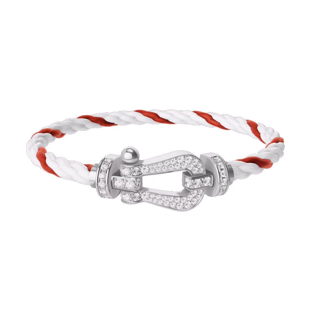FORCE 10 BRACELET 18K WHITE GOLD AND DIAMONDS LARGE MODEL