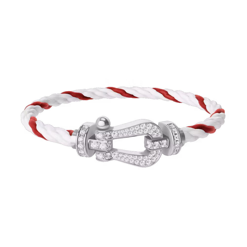 FORCE 10 BRACELET 18K WHITE GOLD AND DIAMONDS LARGE MODEL
