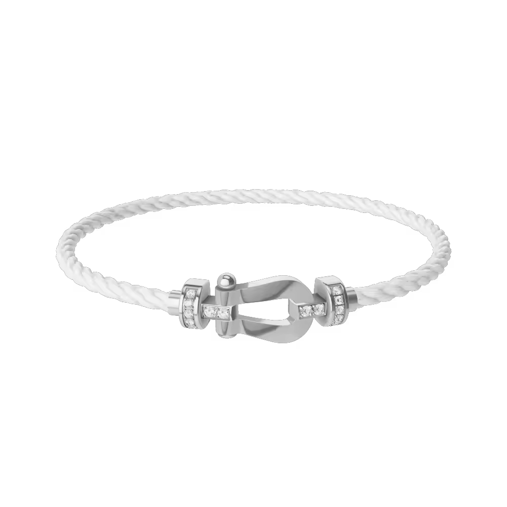 FORCE 10 BRACELET 18K WHITE GOLD AND DIAMONDS MEDIUM MODEL