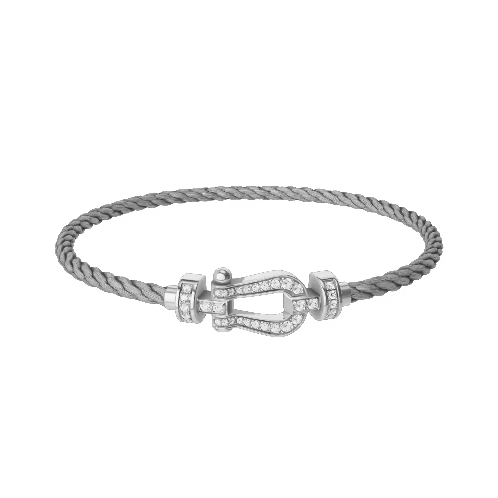 FORCE 10 BRACELET 18K WHITE GOLD AND DIAMONDS MEDIUM MODEL