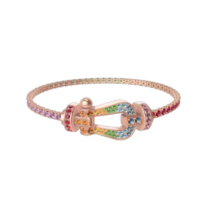 FORCE 10 BRACELET 18K PINK GOLD AND COLORED STONES LARGE MODEL