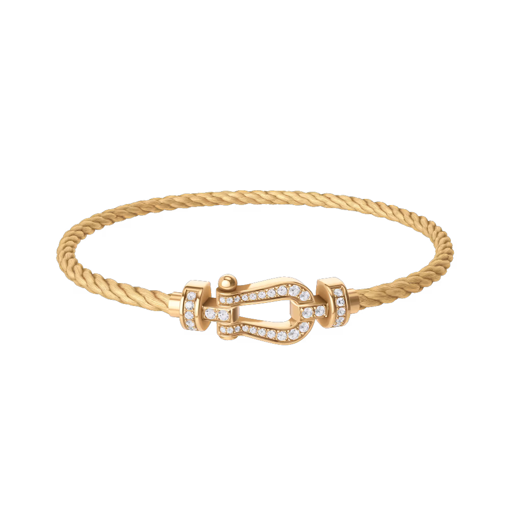 FORCE 10 BRACELET 18K YELLOW GOLD AND DIAMONDS MEDIUM MODEL