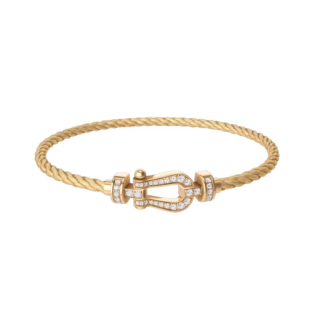 FORCE 10 BRACELET 18K YELLOW GOLD AND DIAMONDS MEDIUM MODEL