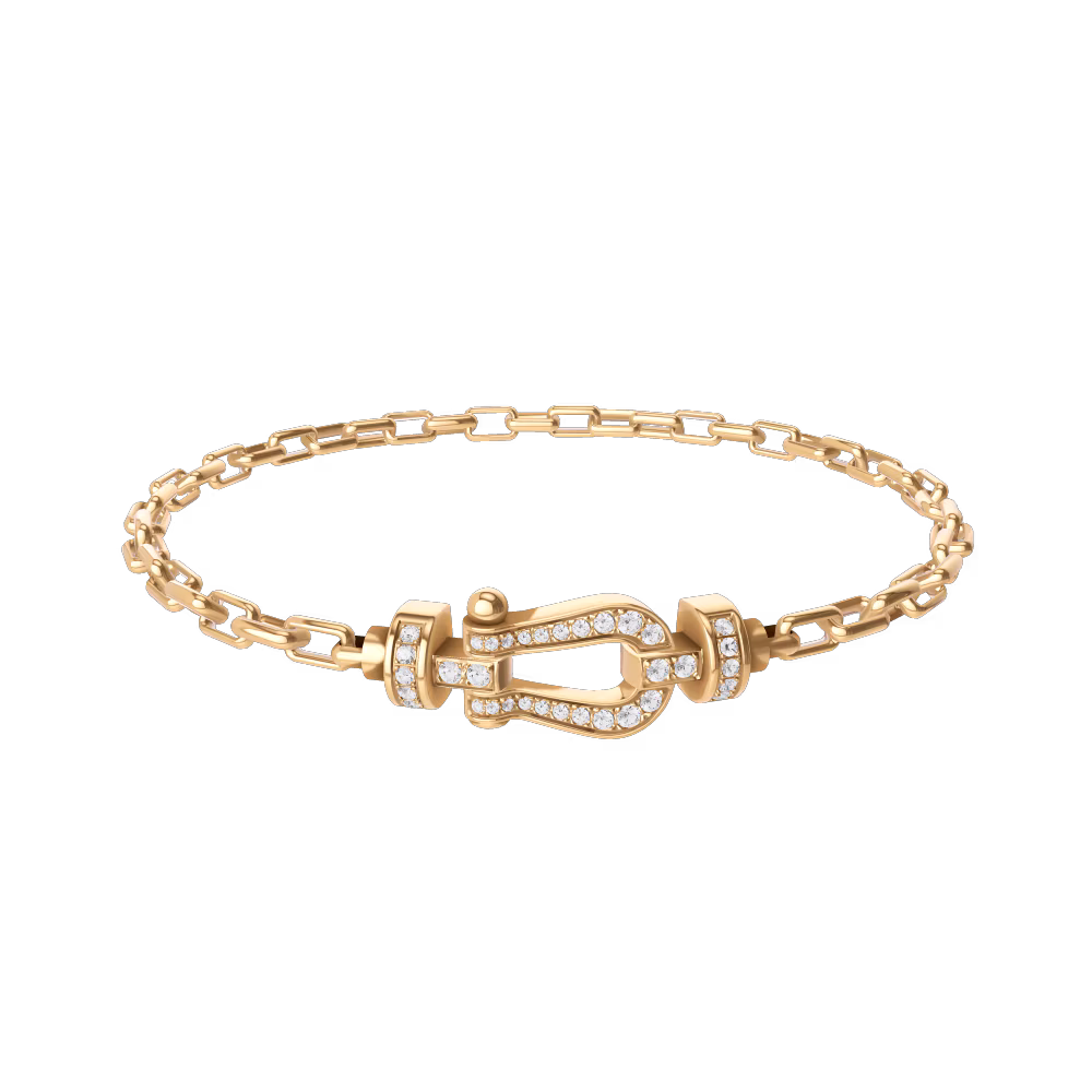 FORCE 10 BRACELET 18K YELLOW GOLD AND DIAMONDS MEDIUM MODEL