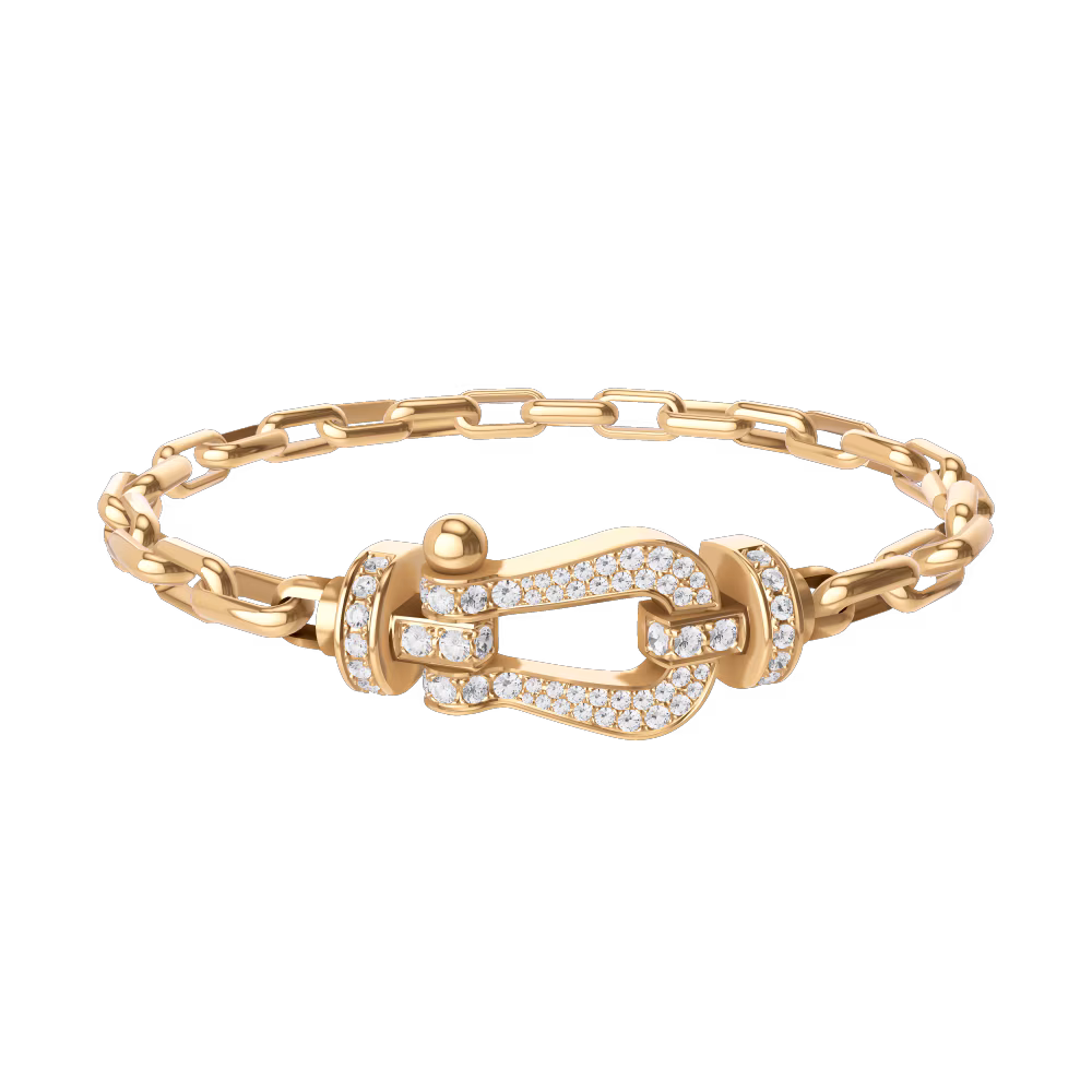 FORCE 10 BRACELET 18K YELLOW GOLD AND DIAMONDS LARGE MODEL