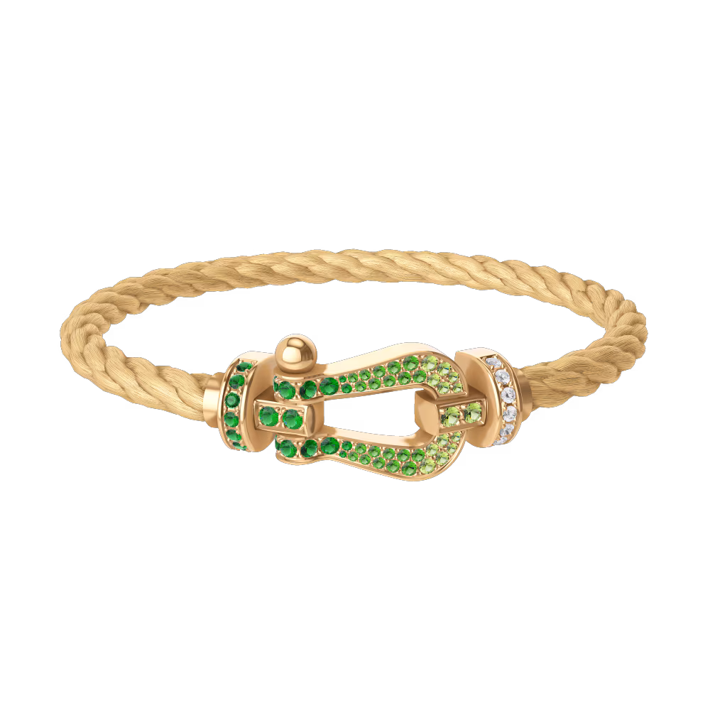 FORCE 10 BRACELET 18K YELLOW GOLD AND COLORED STONES LARGE MODEL