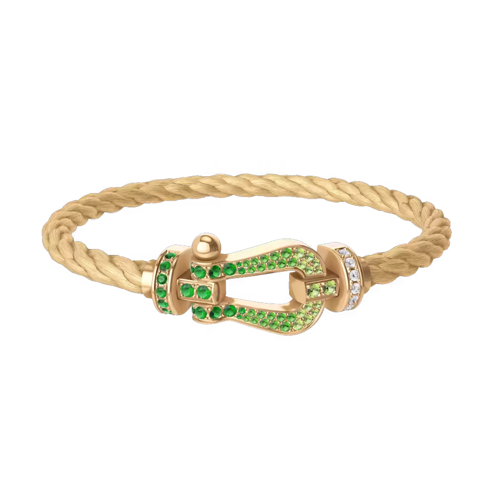FORCE 10 BRACELET 18K YELLOW GOLD AND COLORED STONES LARGE MODEL