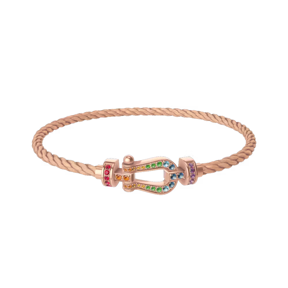 FORCE 10 BRACELET 18K PINK GOLD AND COLORED STONES MEDIUM MODEL