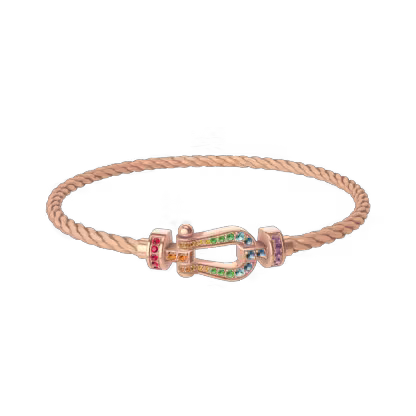 FORCE 10 BRACELET 18K PINK GOLD AND COLORED STONES MEDIUM MODEL