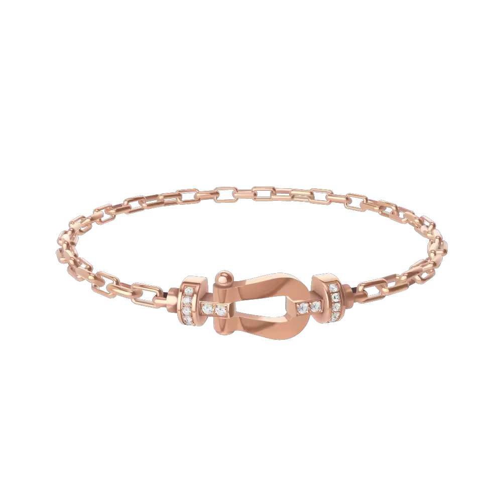 FORCE 10 BRACELET 18K PINK GOLD AND DIAMONDS MEDIUM MODEL