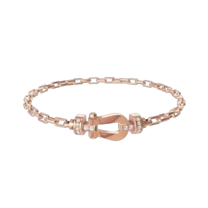 FORCE 10 BRACELET 18K PINK GOLD AND DIAMONDS MEDIUM MODEL
