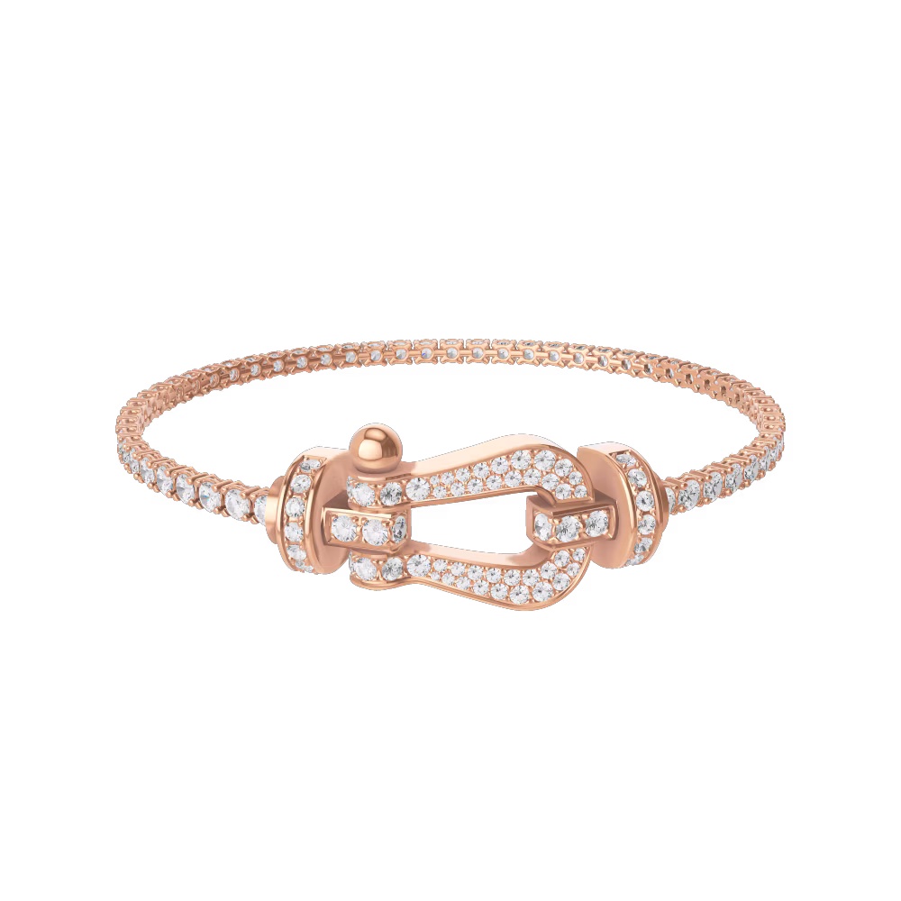 Force 10 bracelet 18k pink gold and diamonds large model