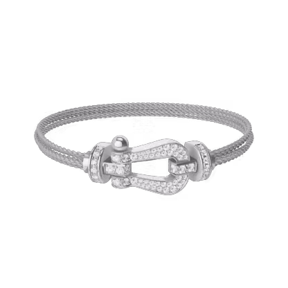 FORCE 10 BRACELET 18K WHITE GOLD AND DIAMONDS LARGE MODEL
