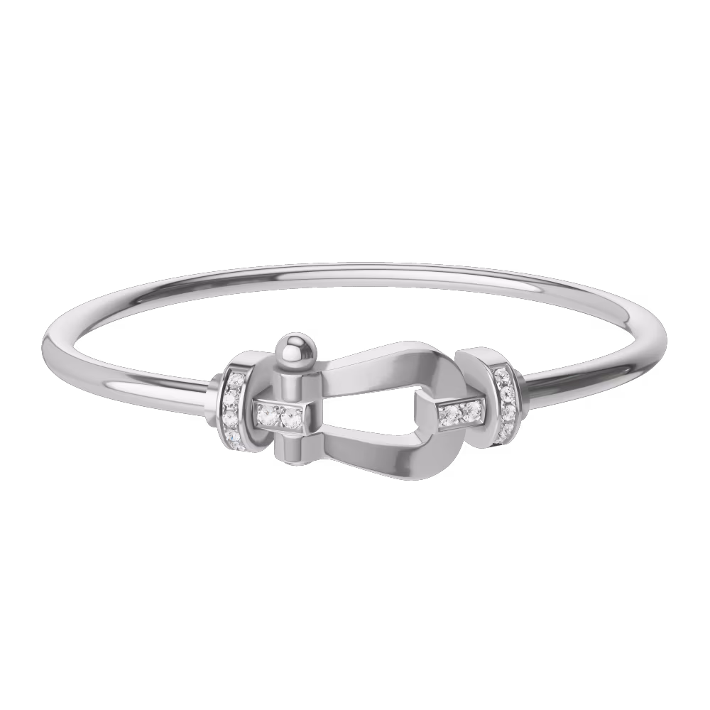 FORCE 10 BRACELET 18K WHITE GOLD AND DIAMONDS LARGE MODEL