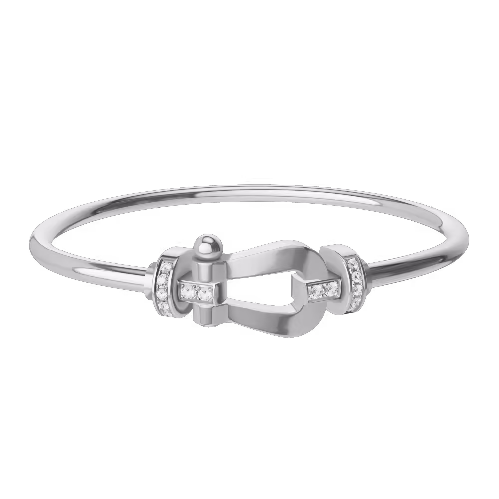 FORCE 10 BRACELET 18K WHITE GOLD AND DIAMONDS LARGE MODEL