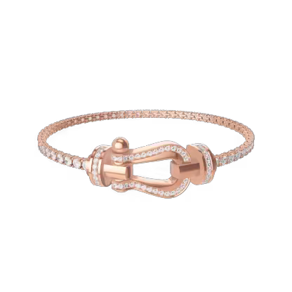 FORCE 10 BRACELET LARGE MODEL 18K PINK GOLD DIAMOND PAVED
