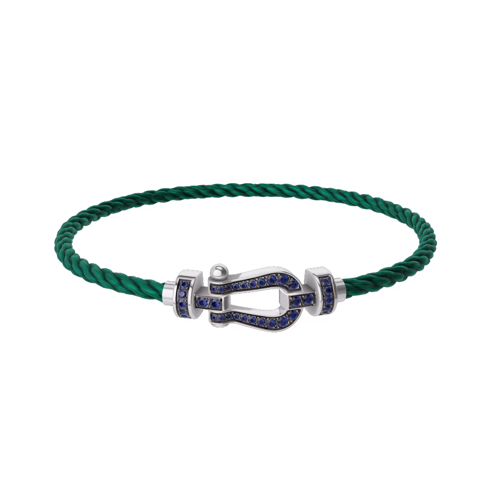 FORCE 10 BRACELET 18K WHITE GOLD AND BLUE SAPPHIRES MEDIUM MODEL