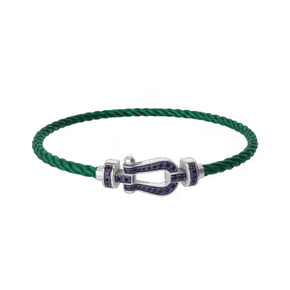 FORCE 10 BRACELET 18K WHITE GOLD AND BLUE SAPPHIRES MEDIUM MODEL