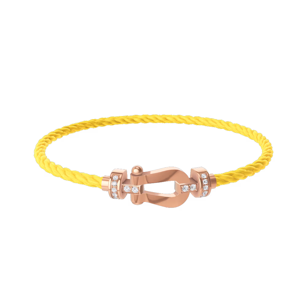 FORCE 10 BRACELET 18K PINK GOLD AND DIAMONDS MEDIUM MODEL