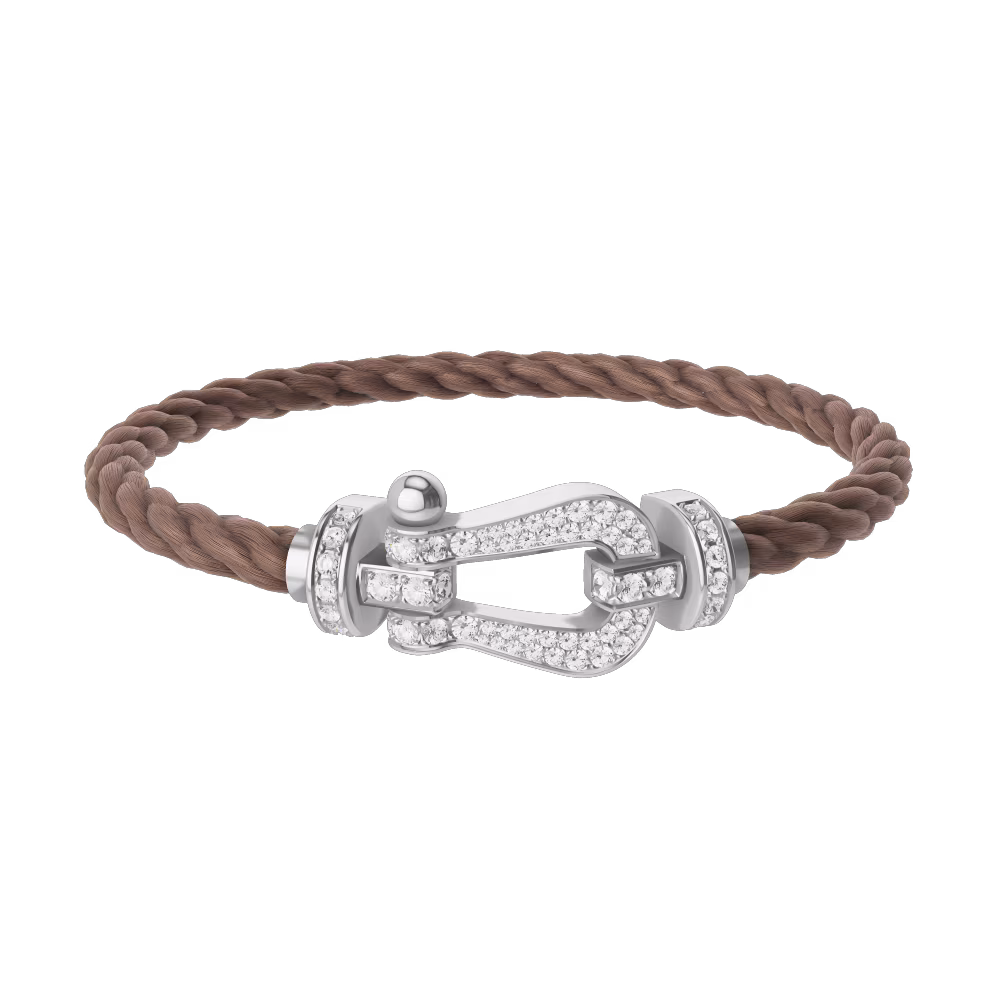 FORCE 10 BRACELET 18K WHITE GOLD AND DIAMONDS LARGE MODEL