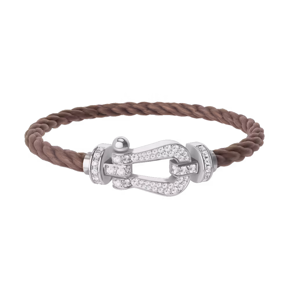 FORCE 10 BRACELET 18K WHITE GOLD AND DIAMONDS LARGE MODEL