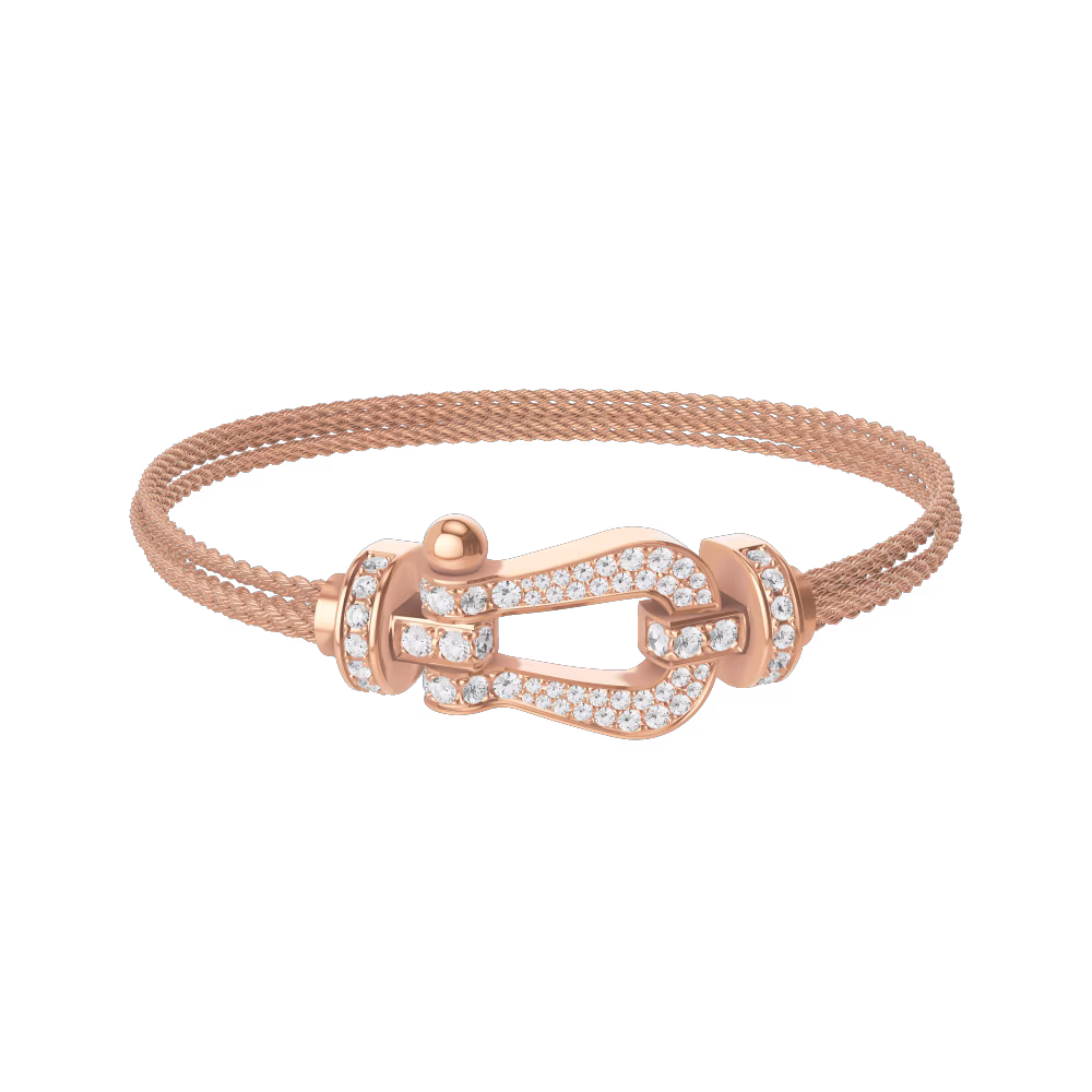 Force 10 bracelet 18k pink gold and diamonds large model