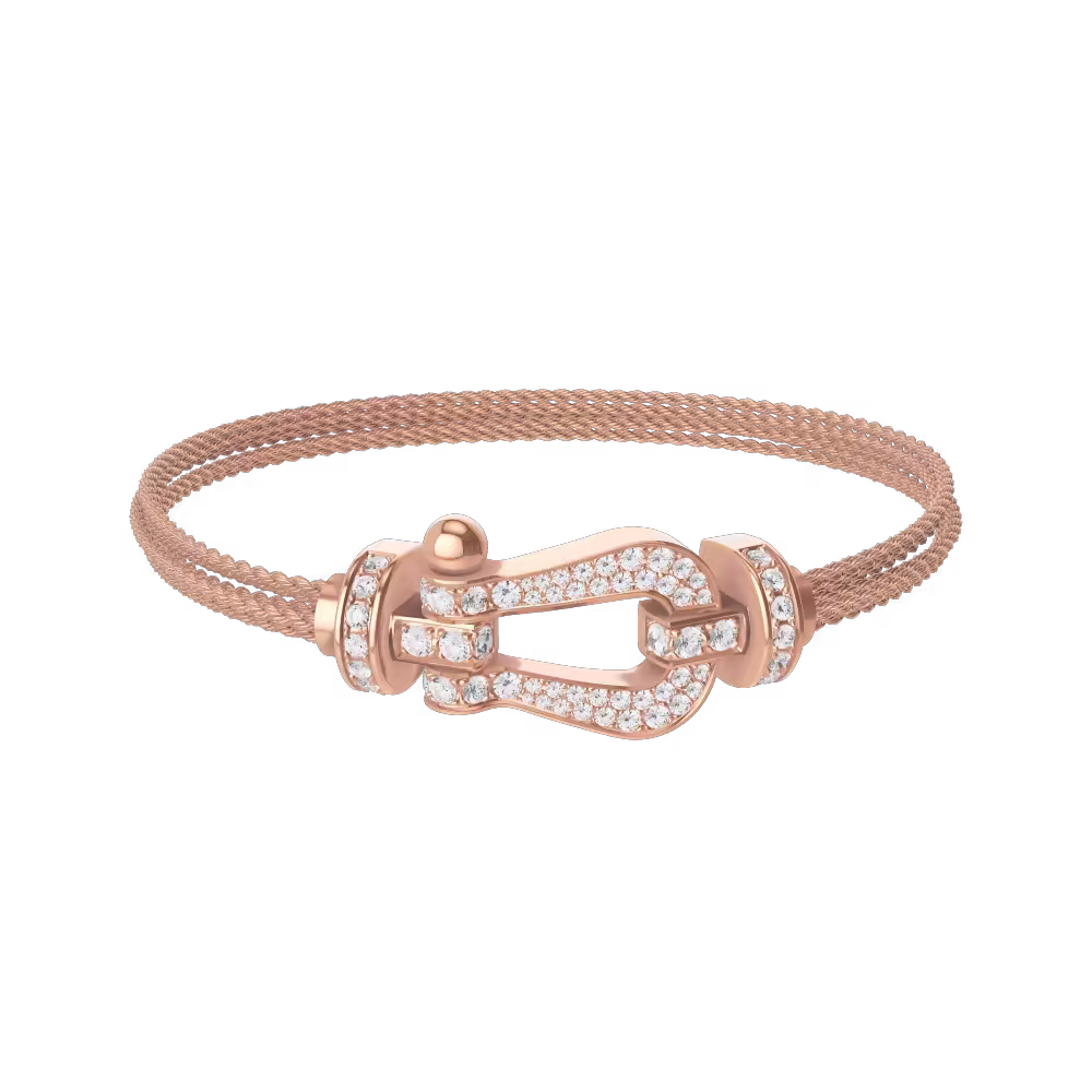 Force 10 bracelet 18k pink gold and diamonds large model
